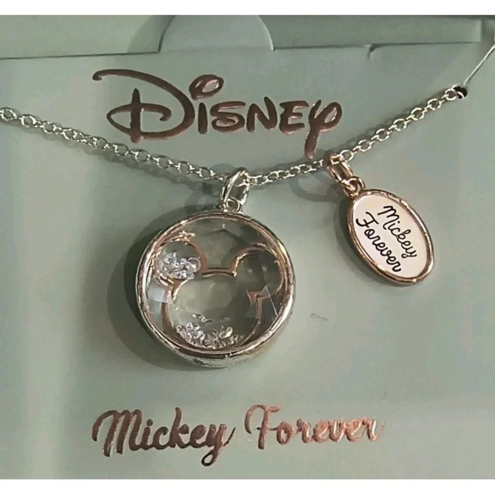 Disney Parks Silver Plated Necklace Minnie Mouse And Mickey Mouse Lot